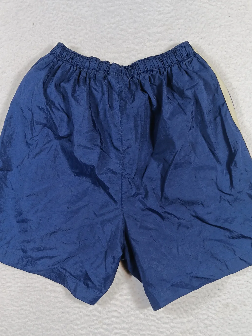 Vintage 00s Adidas Shorts Mens Medium Blue Striped Shiny Nylon Soccer Rugby Y2K
